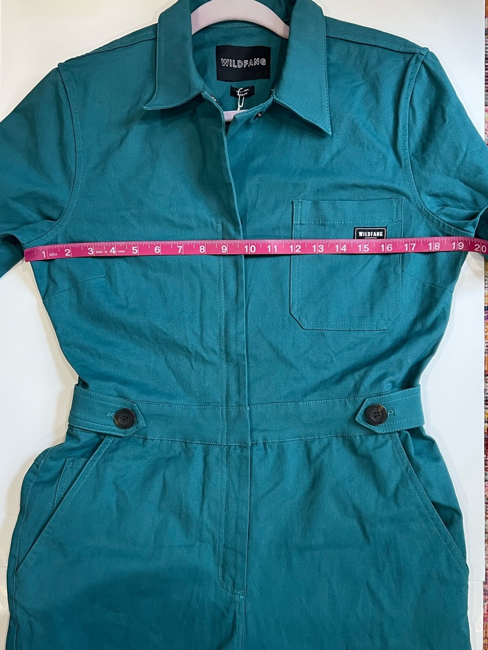 Wildfang the Essential Teal Utility Long Sleeve Jumpsuit Coveralls - Picture 13 of 16